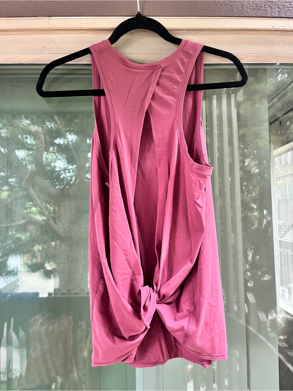 lululemon athletica high neck tank top, open back | tie